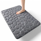 Stone Pattern Bath Mat with Cushioned Surface