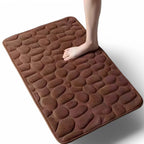 Stone Pattern Bath Mat with Cushioned Surface