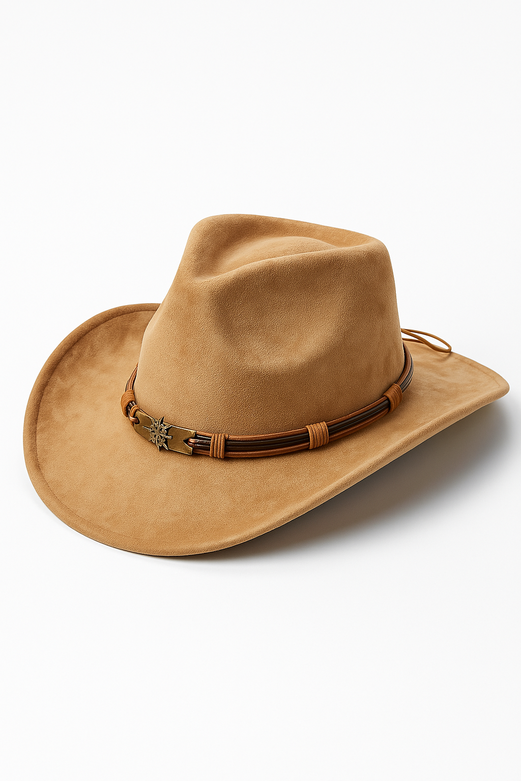 Classic Suede Cowboy Hat with Decorative Band