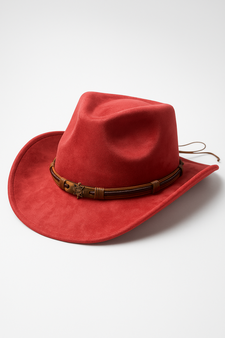 Classic Suede Cowboy Hat with Decorative Band