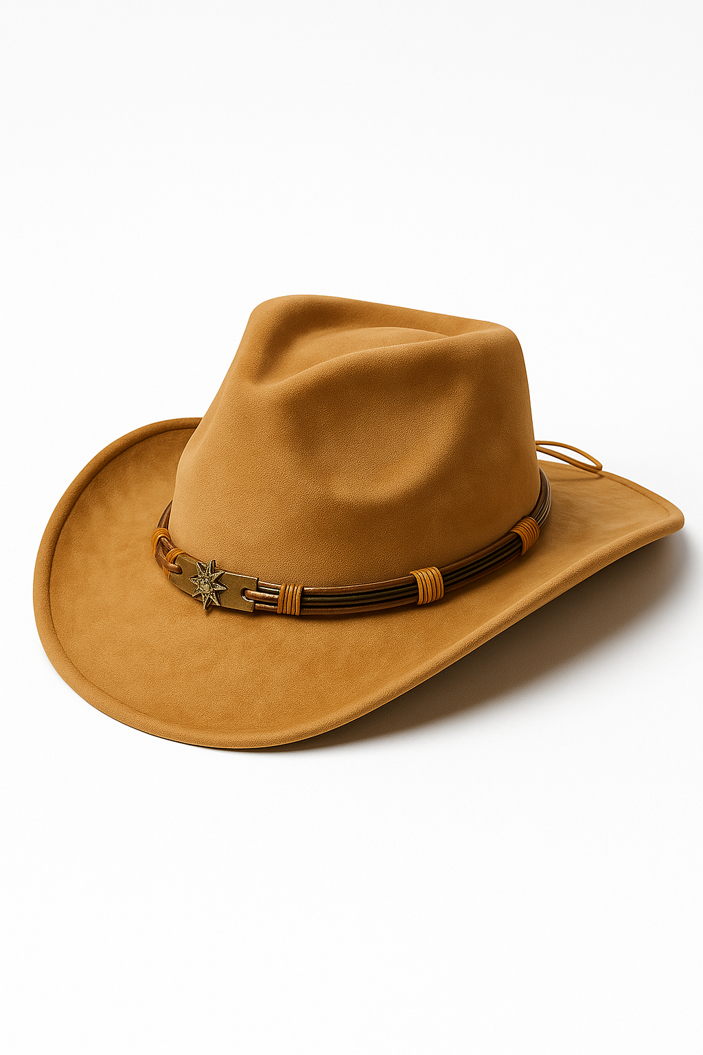 Classic Suede Cowboy Hat with Decorative Band