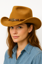 Classic Western Cowboy Hat with Structured Crown