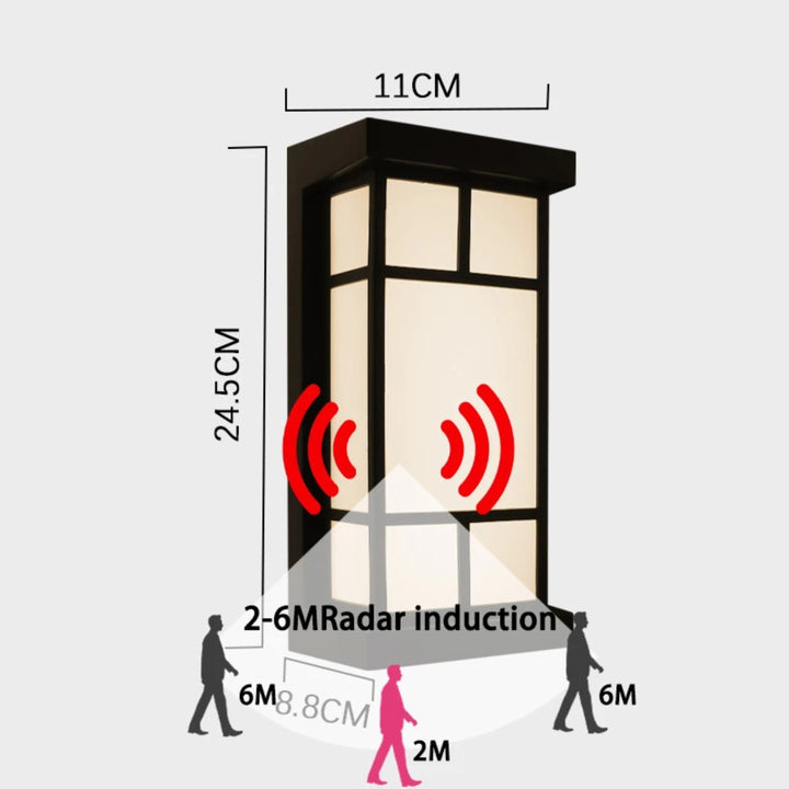 LED Outdoor Wall Light with IP65 Waterproof and Motion Sensor