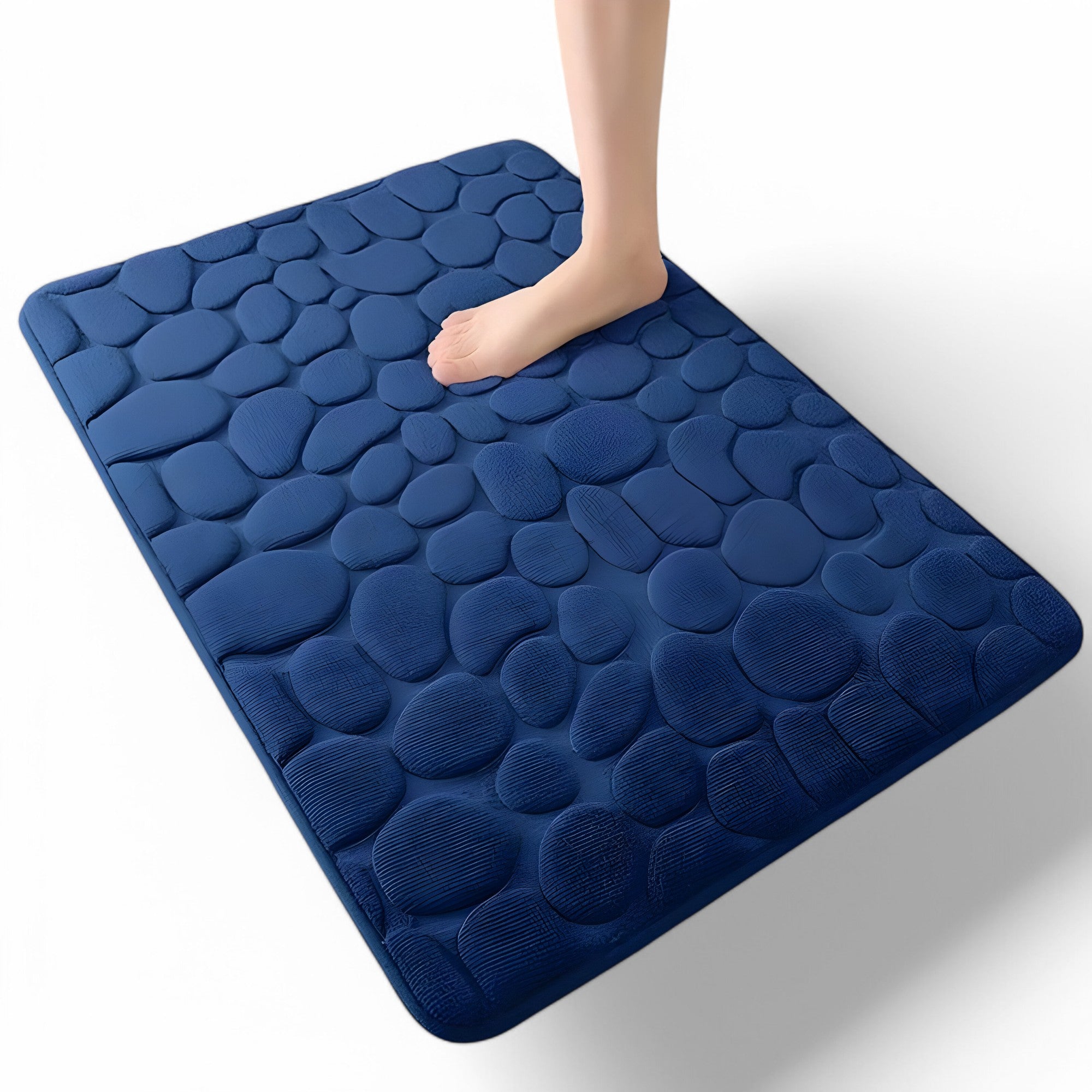 Stone Pattern Bath Mat with Cushioned Surface