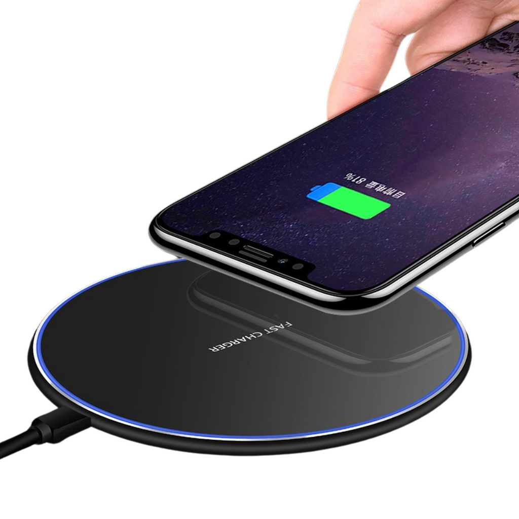 Slim Wireless Charging Pad with USB C Cable and LED Indicator