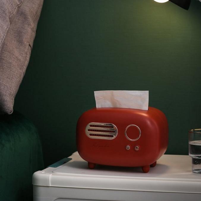 Retro Radio Tissue Box Holder Decorative Tissue Dispenser