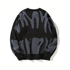 Bold Pattern Knit Sweater with Relaxed Fit and Crewneck Design