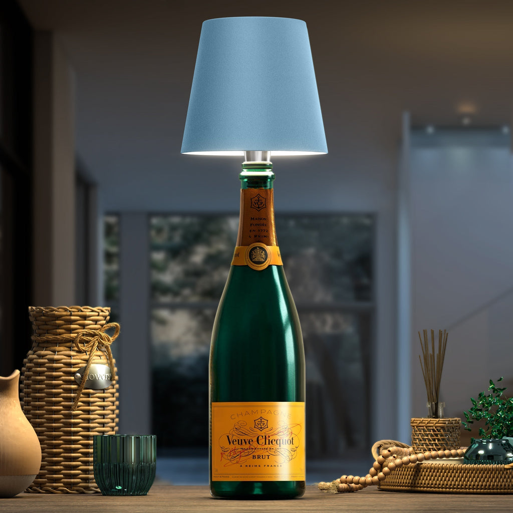 Bottle Top Lamp with Shade for Decorative Table Lighting