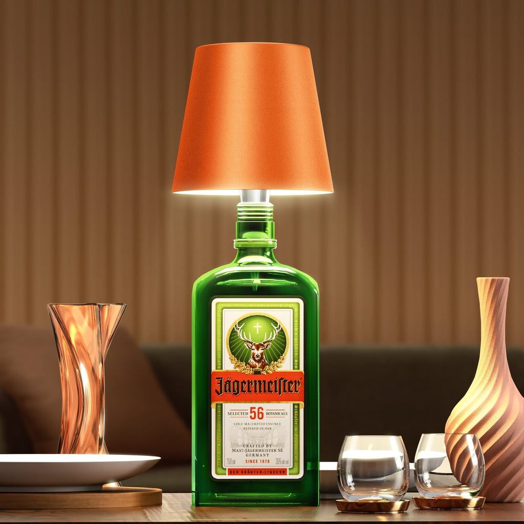Bottle Top Lamp with Shade for Decorative Table Lighting