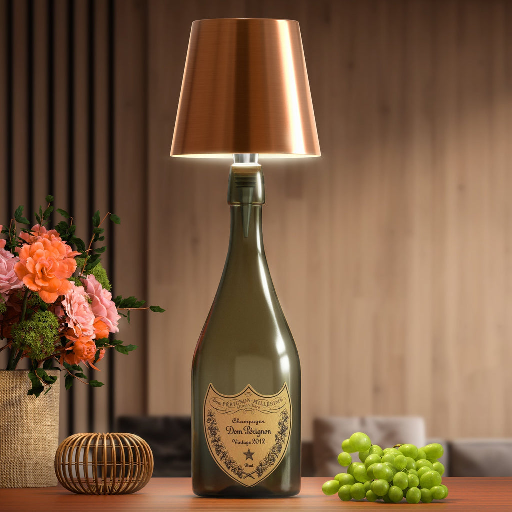 Bottle Top Lamp with Shade for Decorative Table Lighting
