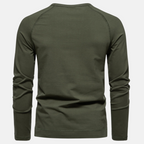 Classic Henley Shirt with Button Neck and Clean Minimal Design