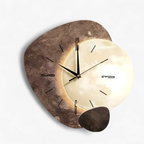 Modern Bamboo Wall Clock with LED Backlight and Silent Quartz