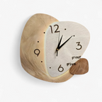 Modern Bamboo Wall Clock with LED Backlight and Silent Quartz