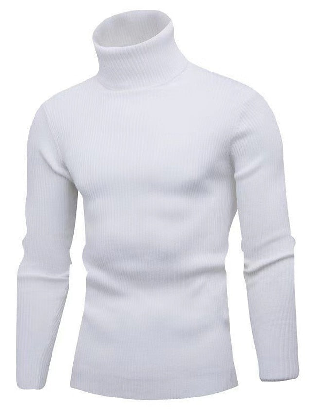Men’s Ribbed Turtleneck Knit Sweater