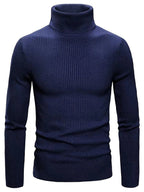 Men’s Ribbed Turtleneck Knit Sweater