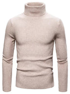 Men’s Ribbed Turtleneck Knit Sweater