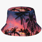 Palm Pattern Bucket Hat with Soft Fit