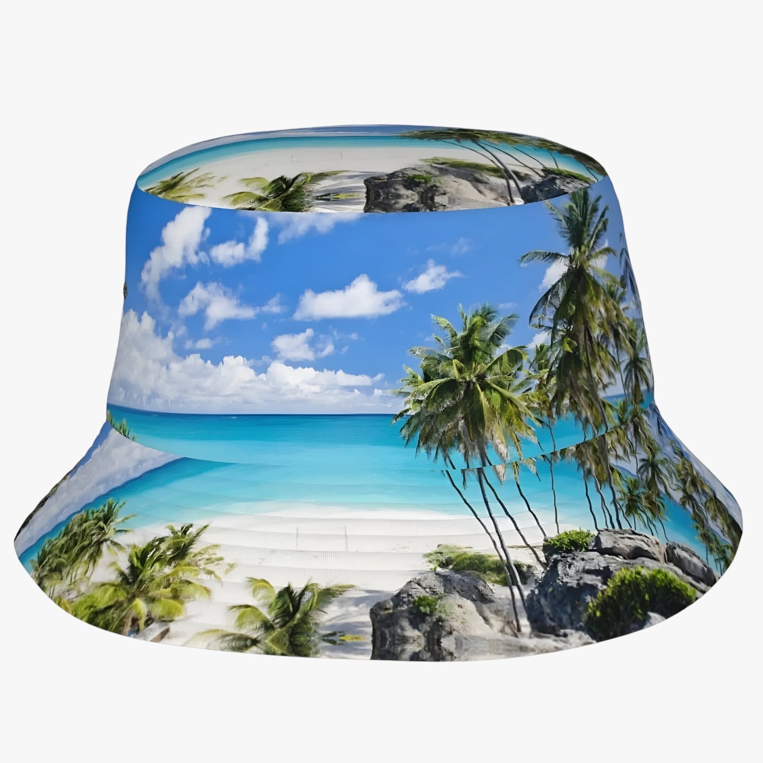 Palm Pattern Bucket Hat with Soft Fit