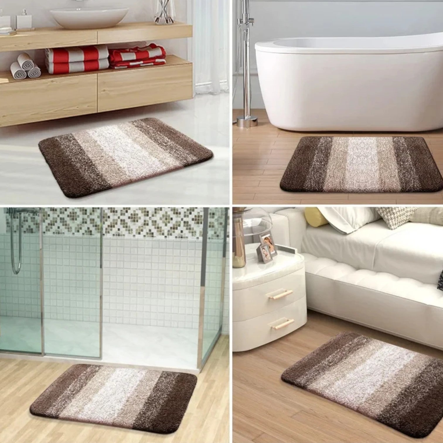 Soft Absorbent Bath Mat Non Slip Plush Bathroom Floor Rug