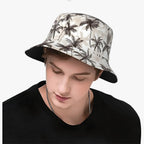 Palm Pattern Bucket Hat with Soft Fit