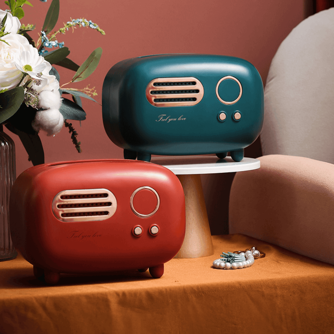 Retro Radio Tissue Box Holder Decorative Tissue Dispenser