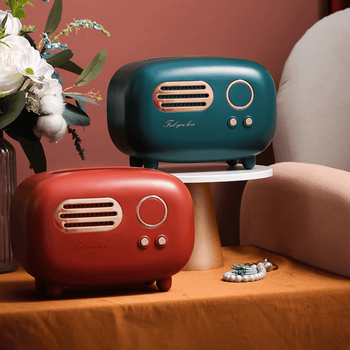Retro Radio Tissue Box Holder Decorative Tissue Dispenser
