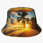 Palm Pattern Bucket Hat with Soft Fit