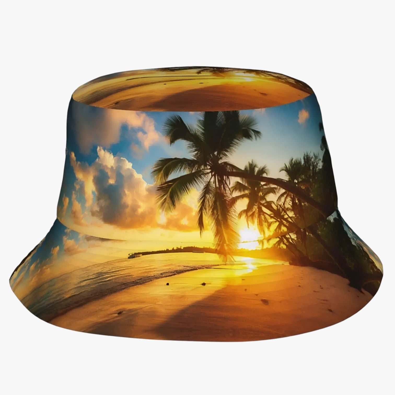 Palm Pattern Bucket Hat with Soft Fit