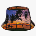 Palm Pattern Bucket Hat with Soft Fit