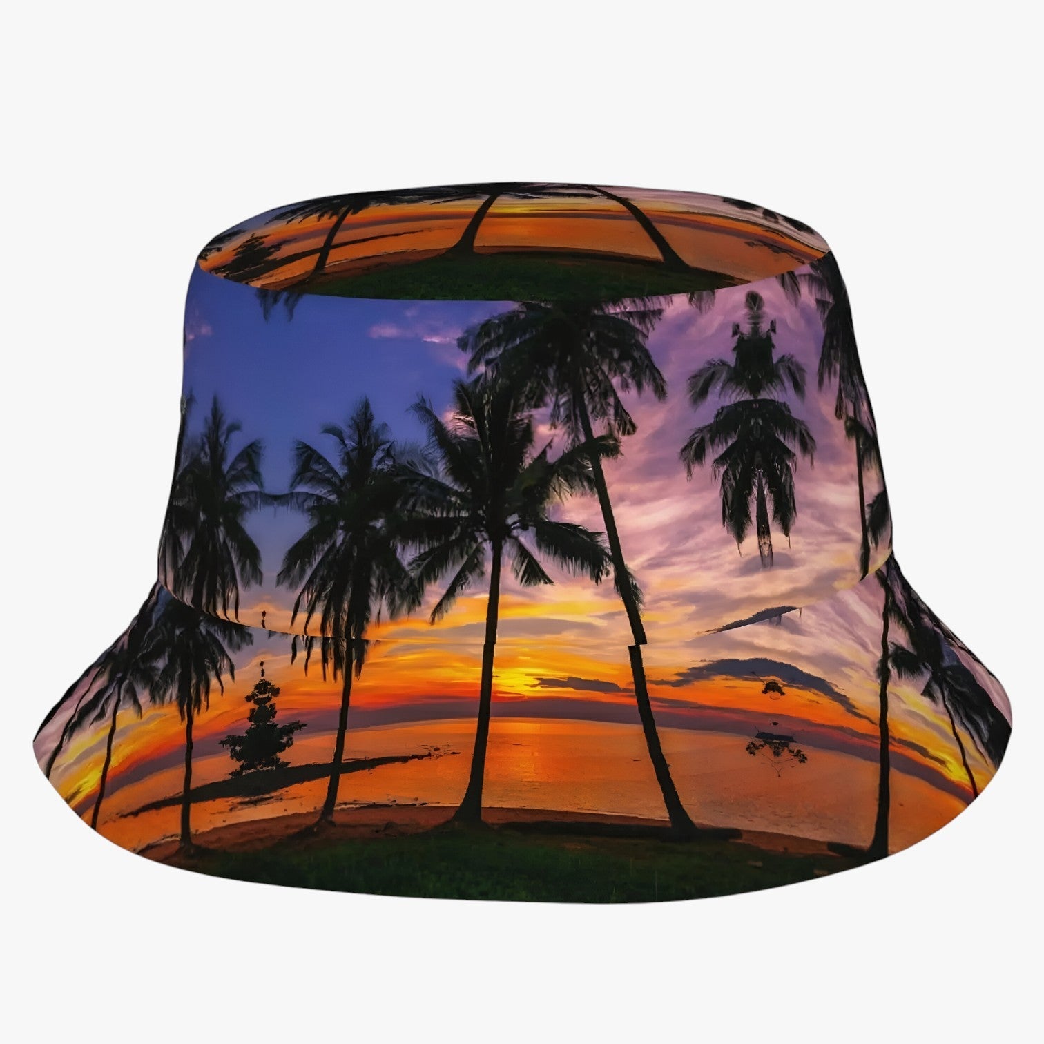 Palm Pattern Bucket Hat with Soft Fit