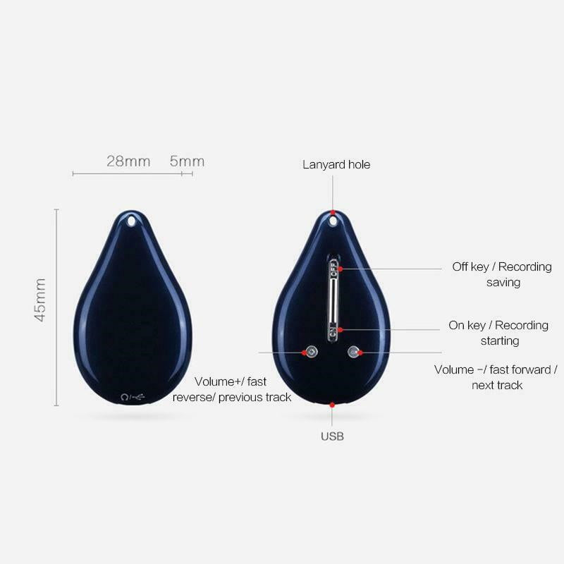 Keychain Voice Recorder Portable 100 Hour Memory