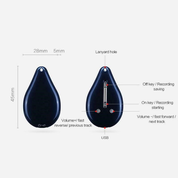 Keychain Voice Recorder Portable 100 Hour Memory