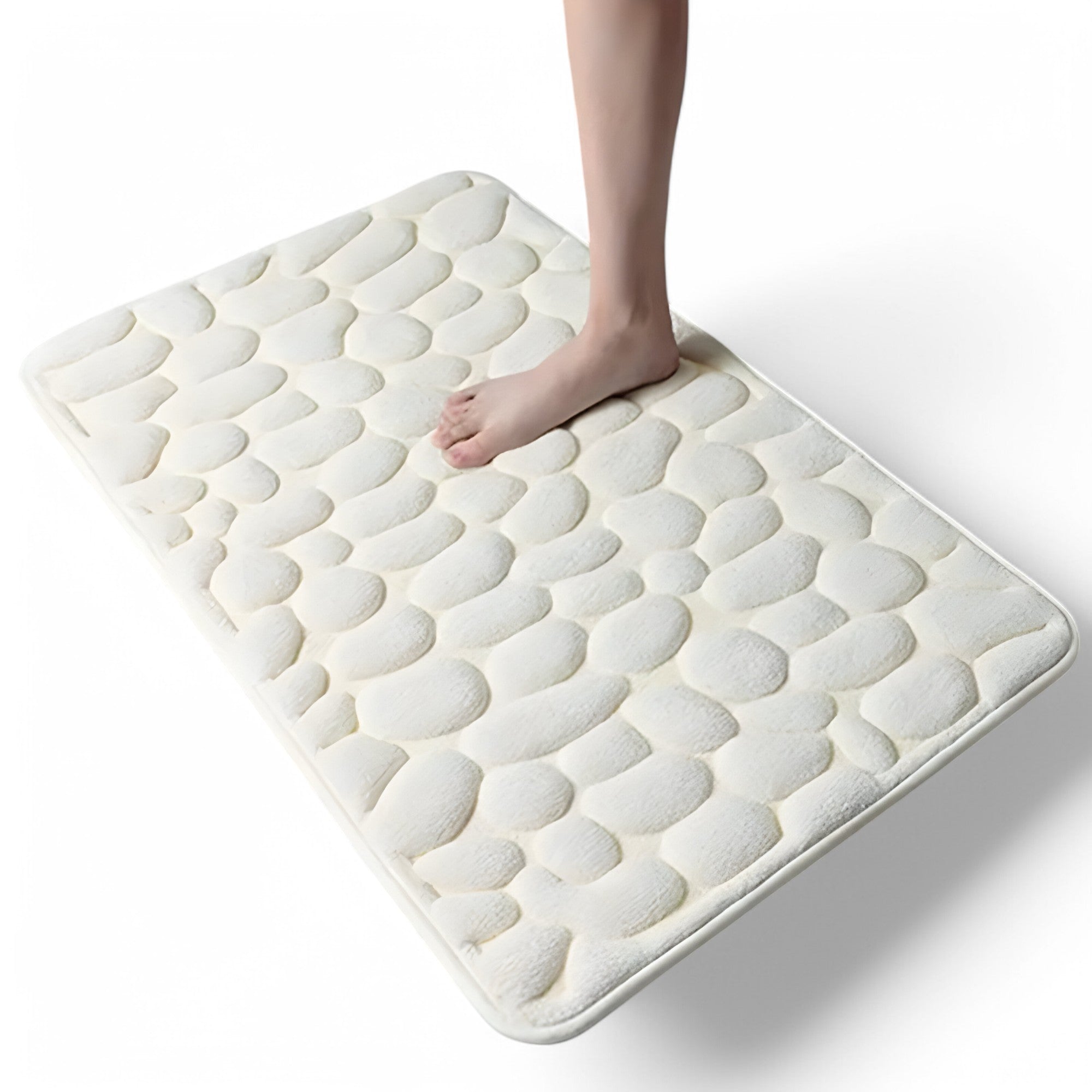 Stone Pattern Bath Mat with Cushioned Surface