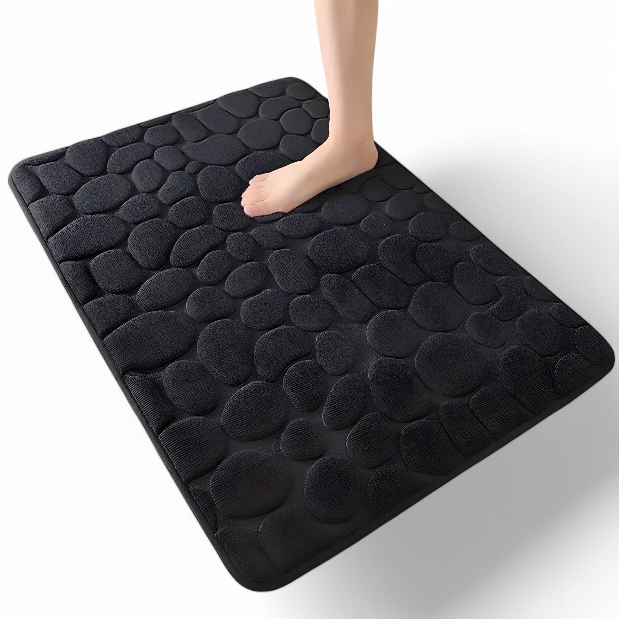 Stone Pattern Bath Mat with Cushioned Surface