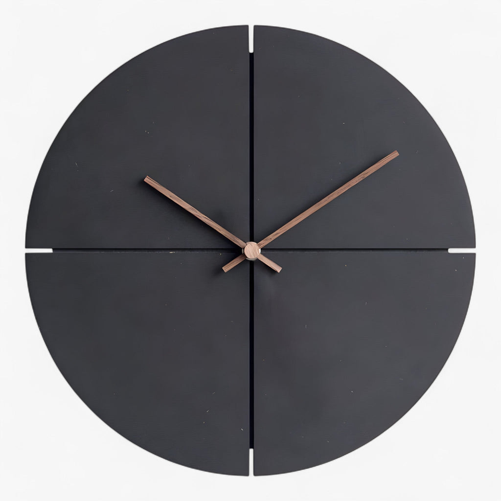 Four-Panel Minimalist Wall Clock with Clean Modern Dial