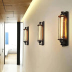 Vintage Tube Wall Light with Metal Frame
