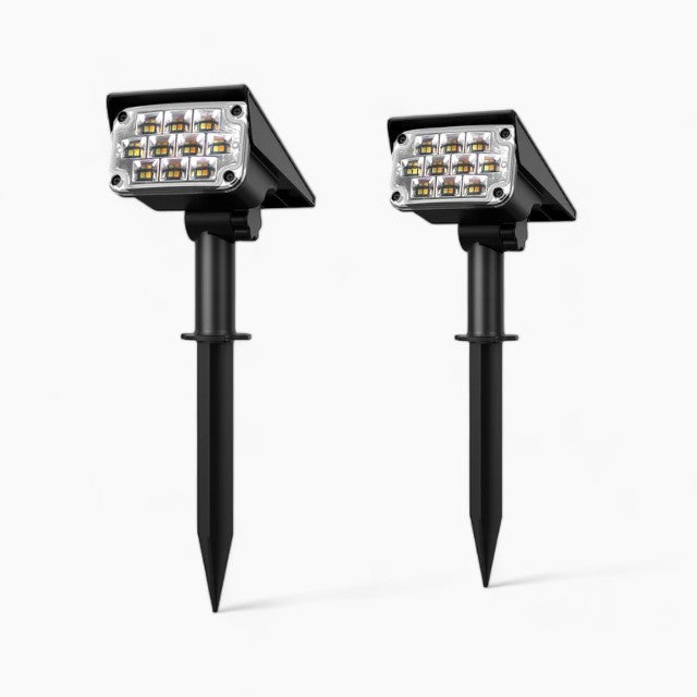 Adjustable Solar Spotlights with Ground Stake and Multi LED Panel