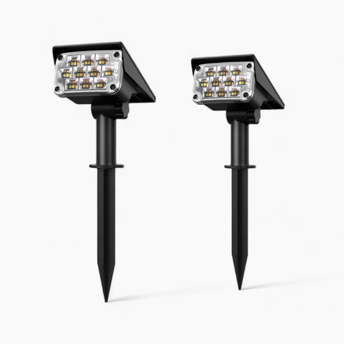 Adjustable Solar Spotlights with Ground Stake and Multi LED Panel