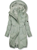 Long Quilted Winter Coat with Hood and Soft Inner Lining
