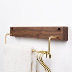 Natural Wood Towel Holder for Bathroom & Kitchen Organization