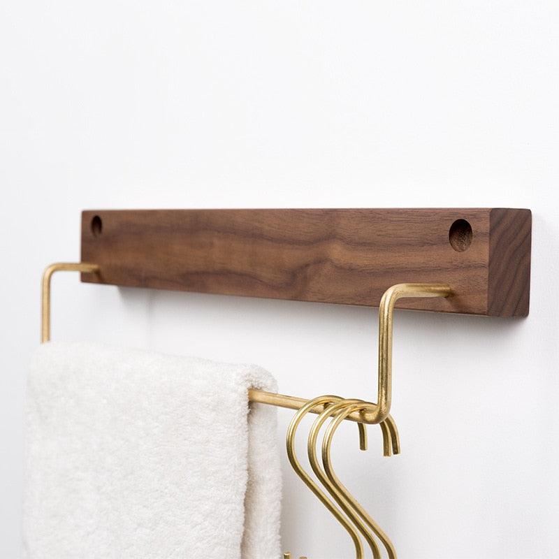 Natural Wood Towel Holder for Bathroom & Kitchen Organization