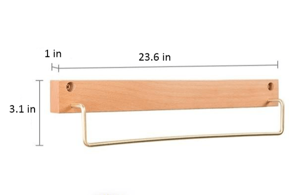 Natural Wood Towel Holder for Bathroom & Kitchen Organization