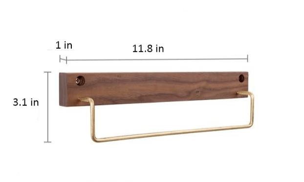 Natural Wood Towel Holder for Bathroom & Kitchen Organization