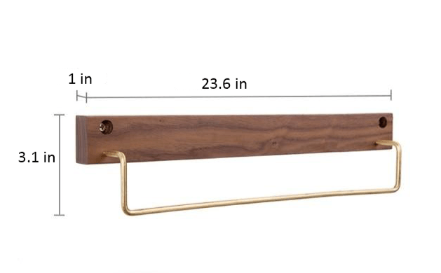 Natural Wood Towel Holder for Bathroom & Kitchen Organization