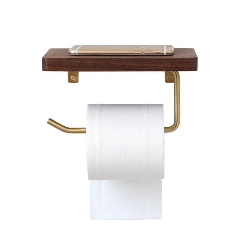 Wall-Mounted Tissue Holder with Practical Storage Shelf