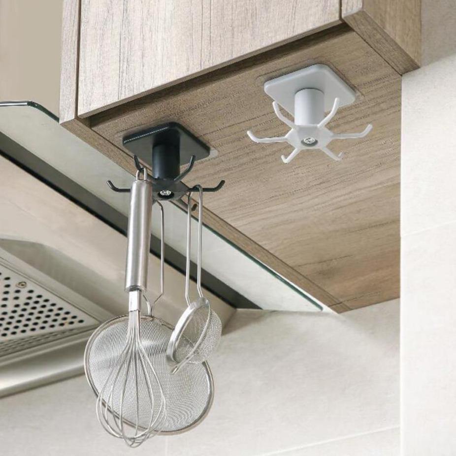 Under-Cabinet Rotating Kitchen Utensil Organizer