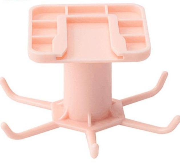 Under-Counter Rotating Kitchen Utensil Storage Organizer 6 Hooks