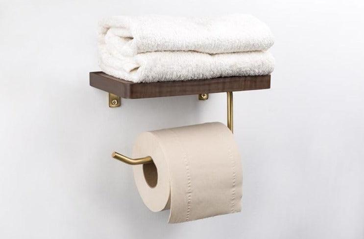 Wooden Toilet Paper Holder Organizer