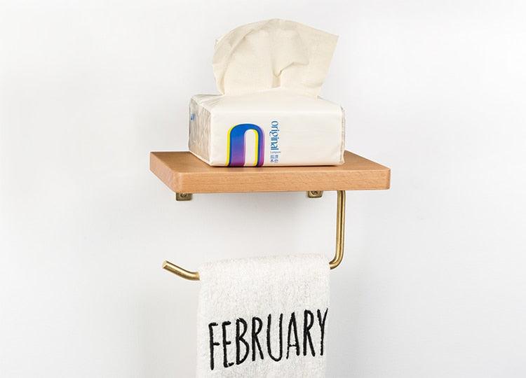 Wall-Mounted Tissue Holder with Practical Storage Shelf