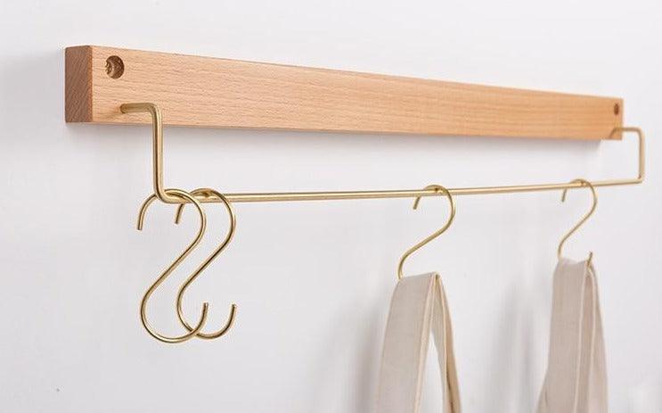 Natural Wood Towel Holder for Bathroom & Kitchen Organization